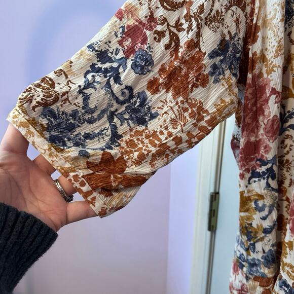 CJ Banks Women’s 3/4 Sleeve Button-Down Floral Blouse Size 3X Office Church - Picture 3 of 8